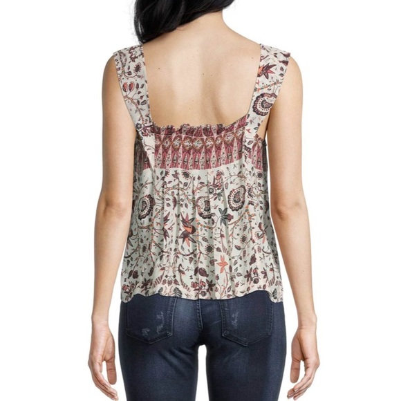 NOT FOR SALE NWT Nicole Miller Jakarta Print Pleated Tank in Brown Multicolor - Picture 3 of 7